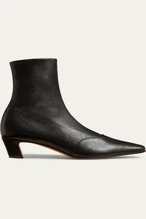 Khaite Nevada Stretch Leather Ankle Booties