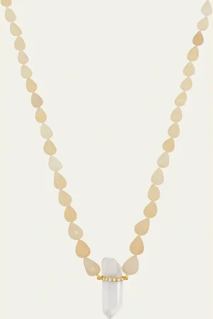 JIA JIA Crystal Quartz and Opal Bead Necklace with Diamonds