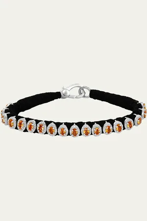 JIA JIA Sapphire and Diamond Halo Bracelet in 14K Gold