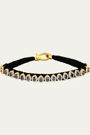 JIA JIA Sapphire and Diamond Halo Bracelet in 14K Gold