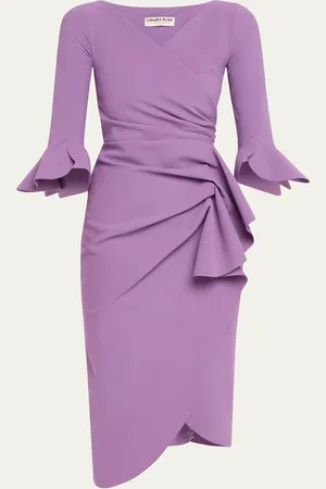 CHIARA BONI Triwan Ruched Side-Drape Jersey Midi Dress