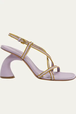 DRIES VAN NOTEN Strappy Curved-Heel Leather Sandals