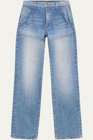 BRANDON MAXWELL The Wyatt Two Toned Straight Leg Jeans