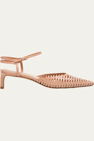 ULLA JOHNSON Francine Caged Leather Ankle-Strap Pumps