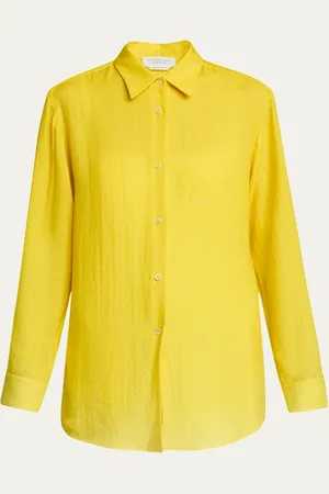 GABRIELA HEARST Reyes Ombre Button Down Cashmere Blouse