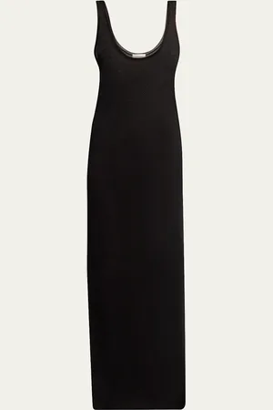 Saint Laurent Maxi Scoop-Neck Tank Dress