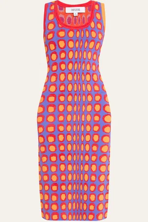 Christopher John Rogers Wiggle Dot Jacquard Midi Tank Dress