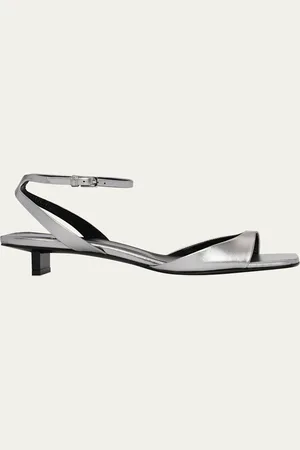 Pierre Hardy Stella Metallic Kitten Ankle-Strap Sandals