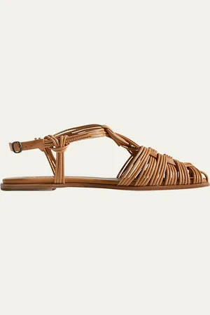 Hereu Mantella Strappy Woven Slingback Flats