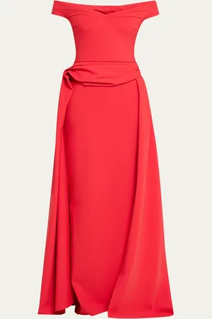 CHIARA BONI Radisvi Draped Off-Shoulder Gown
