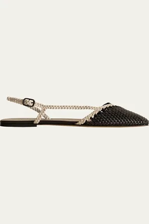 Hereu Rondaia Bicolor Woven Slingback Flats