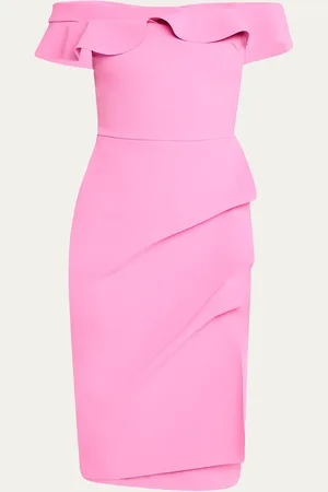 CHIARA BONI Nidandre Off-Shoulder Ruffle Midi Dress