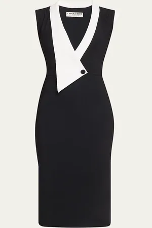 CHIARA BONI Sorai Deep V-Neck Sheath Dress