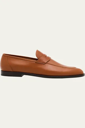 Loro Piana Sergio Leather Penny Loafers
