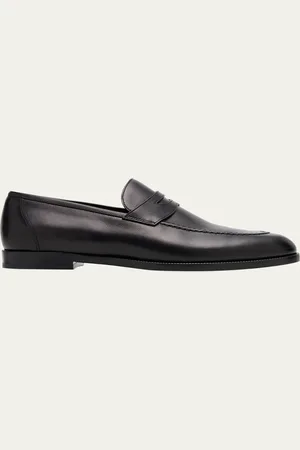 Loro Piana Sergio Leather Penny Loafers