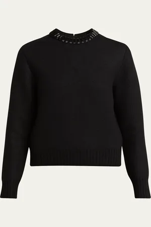Jil Sander Cruise Beaded Shrunken Fit Wool Sweater