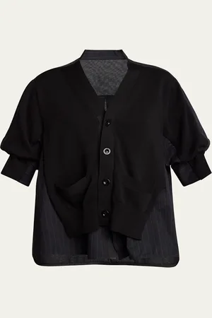 SACAI Pinstripe Shirting Cardigan