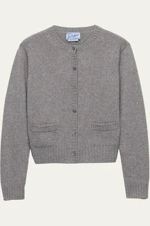 Prada Ribbed Trim Cashmere Cardigan