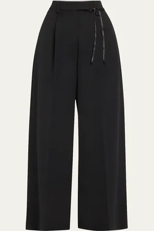 Simone Rocha Pleated Wide Leg Puddle Wool Trousers