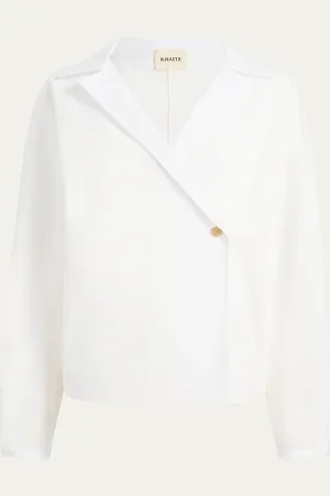 Khaite Ashton Double-Breasted Cotton Top