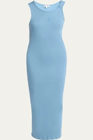 J.W.Anderson Anchor Embroidered Body-Con Twisted Strap Midi Dress
