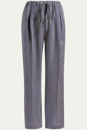 Khaite Trenton Stripe Drawstring Pants