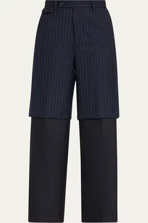 Tonywack Pinstripe Layered Wool Trousers