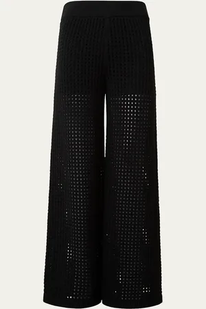 AKRIS Chunky Cotton Crochet Knit Straight-Leg Pants