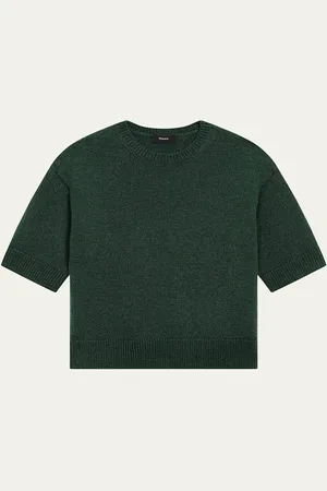 THEORY Cashmere Cropped Short-Sleeve T-Shirt