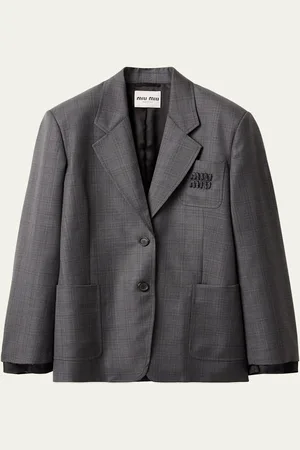 Miu Miu Long-Sleeve Oversized Blazer Jacket