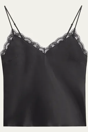 Simone Pérèle Love Me Sleeveless Lace-Trim Silk Top