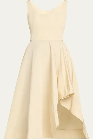 Alexander McQueen Scoop-Neck Asymmetric Midi Dress