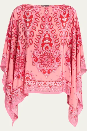 Etro Pink Paisley Silk Poncho