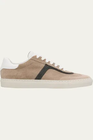 Brunello Cucinelli Beaded Suede T-Toe Sneakers
