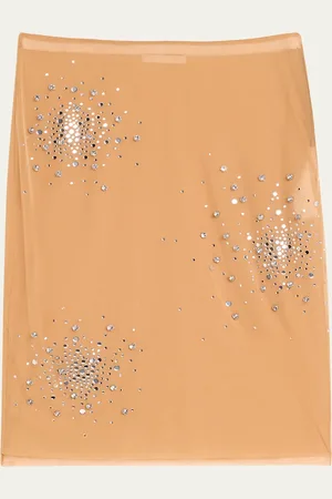 Des Phemmes Rhinestone Splash Tulle Skirt