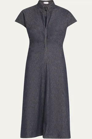 Brunello Cucinelli Monili Collar No Fade Midi Dress