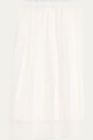 Brunello Cucinelli Crispy Silk Chiffon Pleated Midi Skirt
