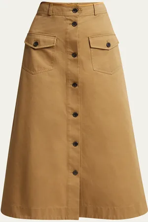 Saint Laurent Button Down Midi Skirt