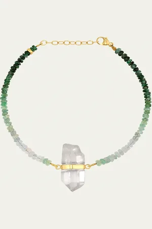 JIA JIA Emerald and Crystal Charm Bracelet