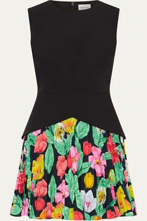 Milly Haddy Tulip Rosette Pleated Mini Dress