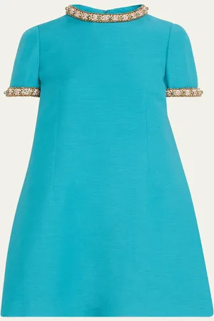 VALENTINO GARAVANI Crystal Short-Sleeve Mini Shift Dress