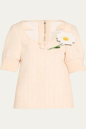 Marc Jacobs Floral Brooch Oversized Top