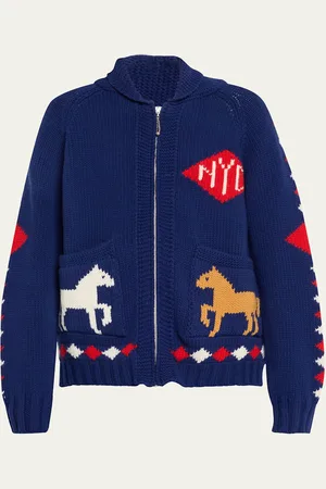 BODE Diamond Corral Horse Merino Wool Cardigan