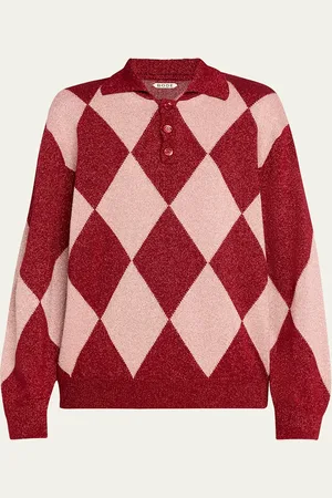 BODE Jockey Argyle Polo Sweater