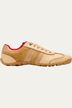 WALES BONNER Mixed Leather Low-Top Sneakers