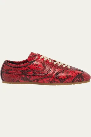 DRIES VAN NOTEN Dustin Snakeskin Printed Leather Sneakers