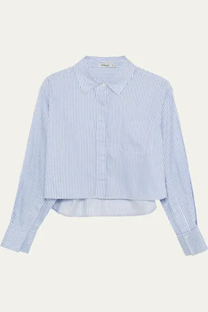 Simkhai Renata Long-Sleeve Crop Shirt