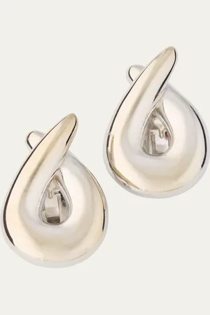 BEN-AMUN Silver Plated Clip Earrings, 3.5"L