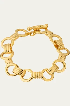 BEN-AMUN Plated Nuts and Links Bracelet, 7.5"L