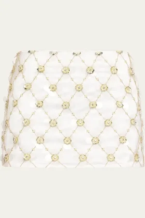 Des Phemmes Beaded Micro Skirt